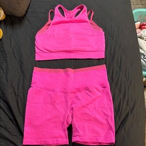 JoyLab Pink Sports Bra and Shorts Set